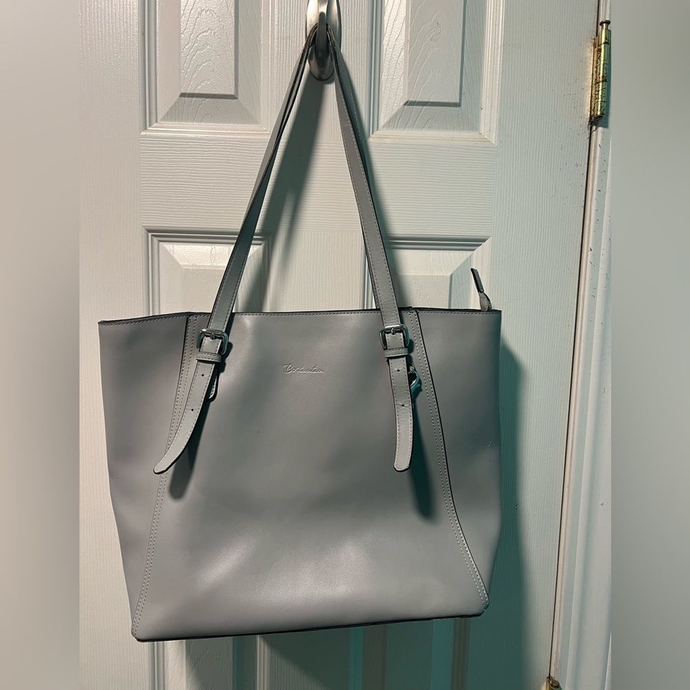 Bostanten grey large leather tote